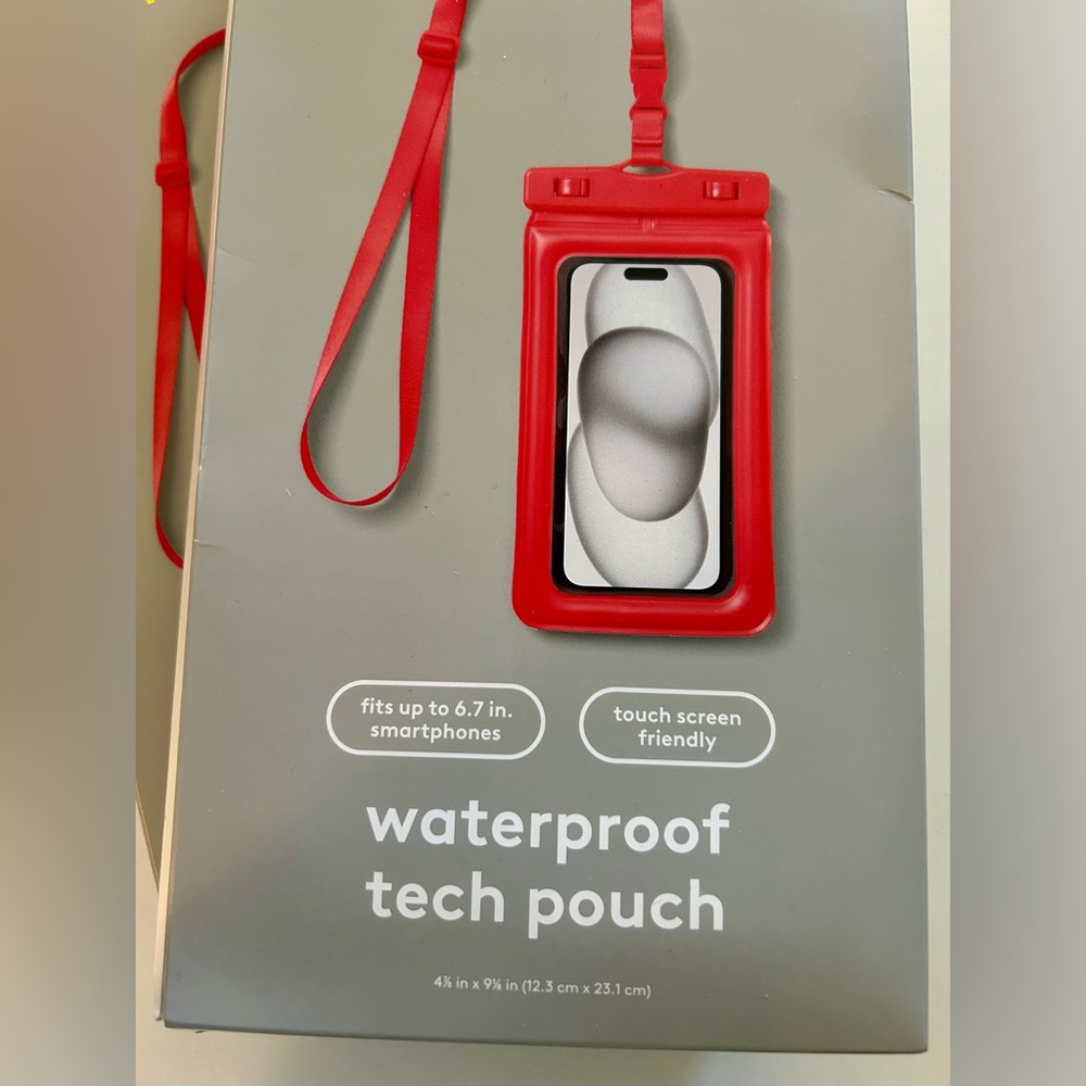 Heyday waterproof tech pouch, red new
